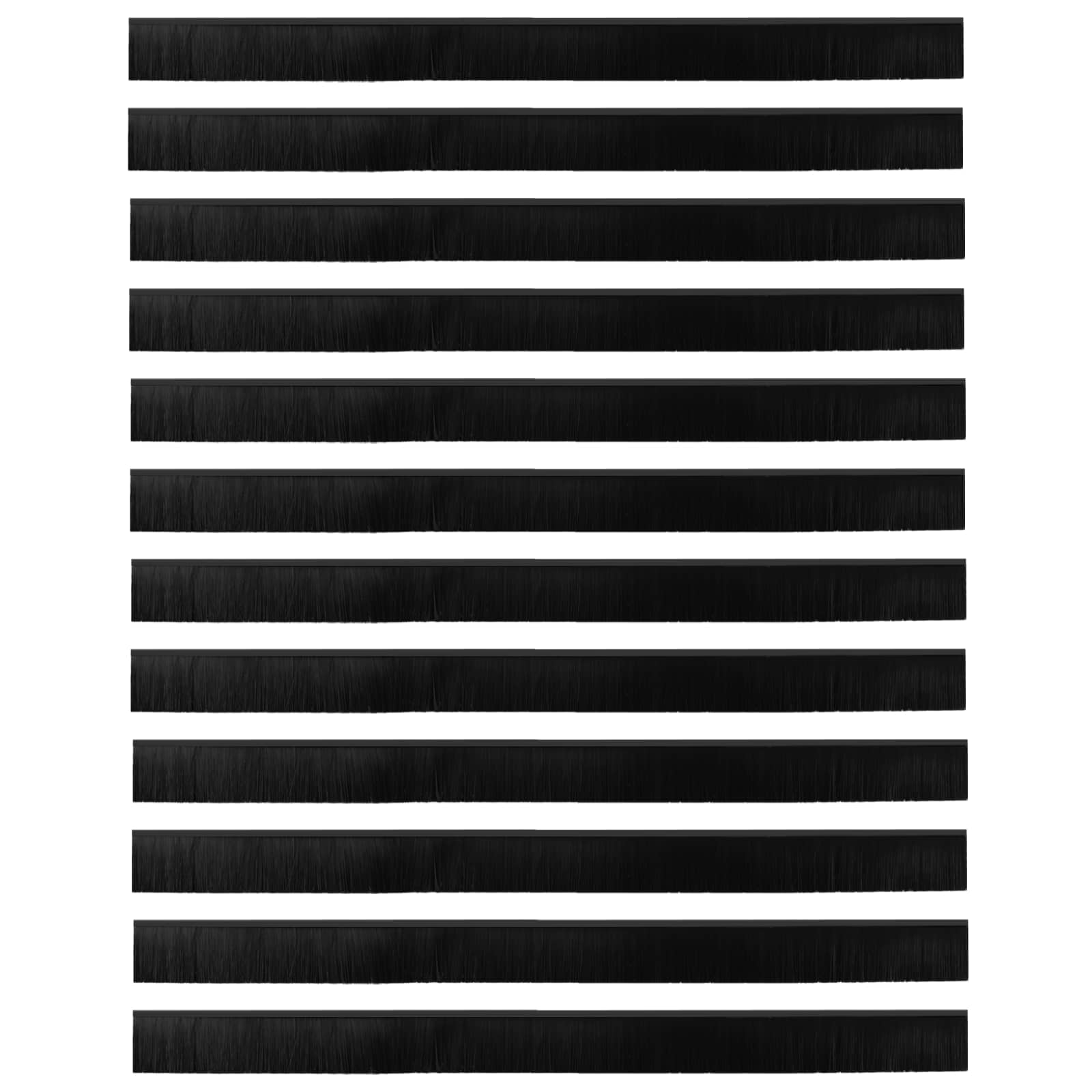 Selbstklebende Türbürstendichtungen 12 Stk. Schwarz 100 cm