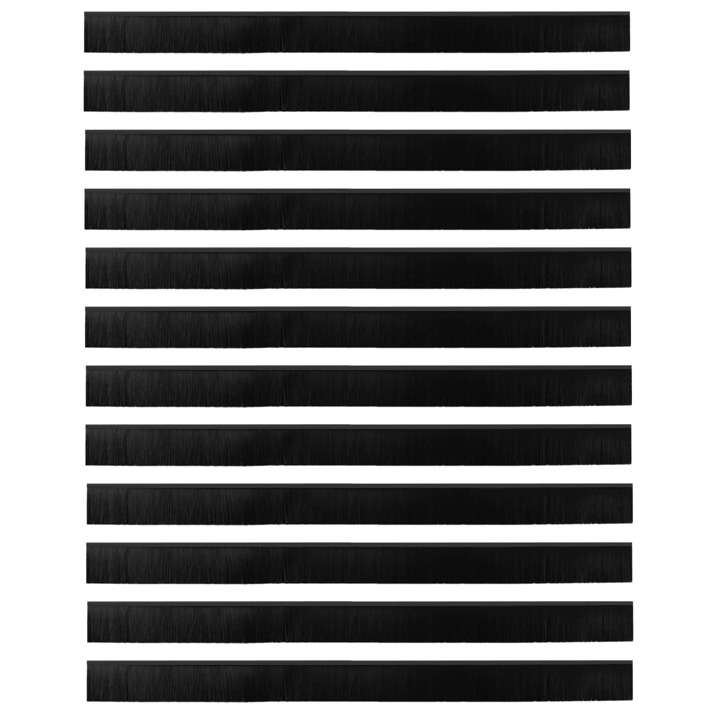 Selbstklebende Türbürstendichtungen 12 stk. Schwarz 100 cm