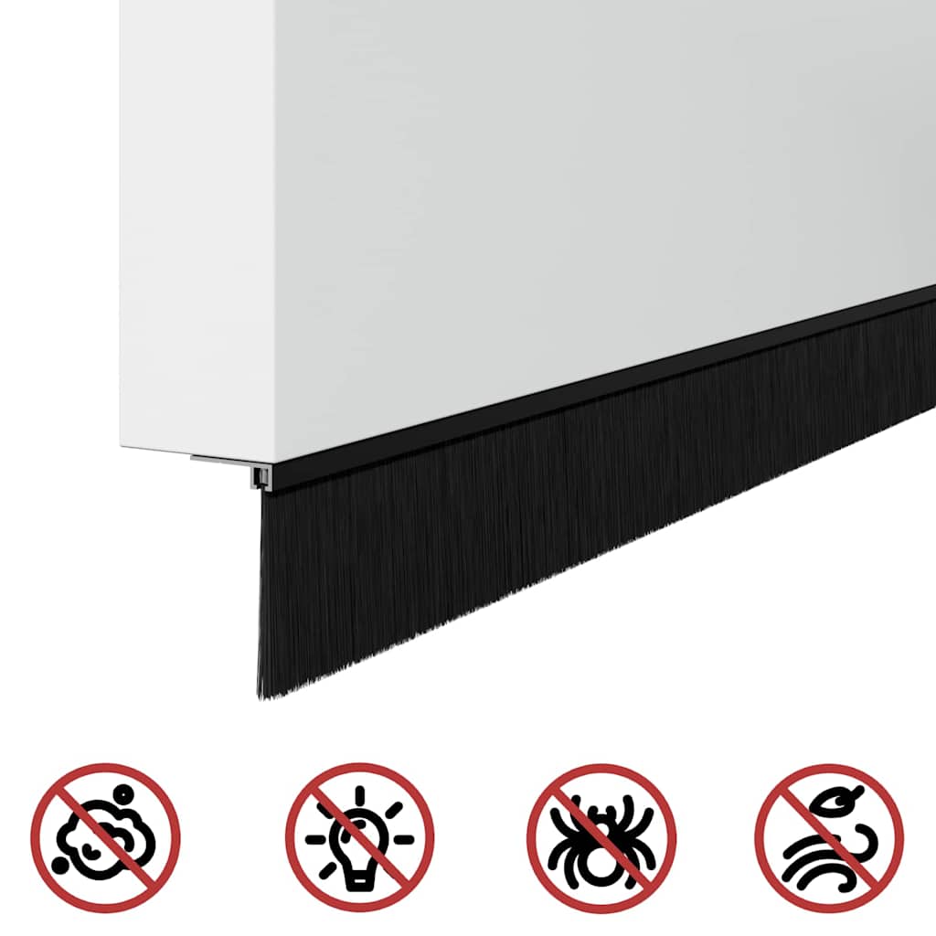 Selbstklebende Türbürstendichtungen 12 Stk. Schwarz 100 cm