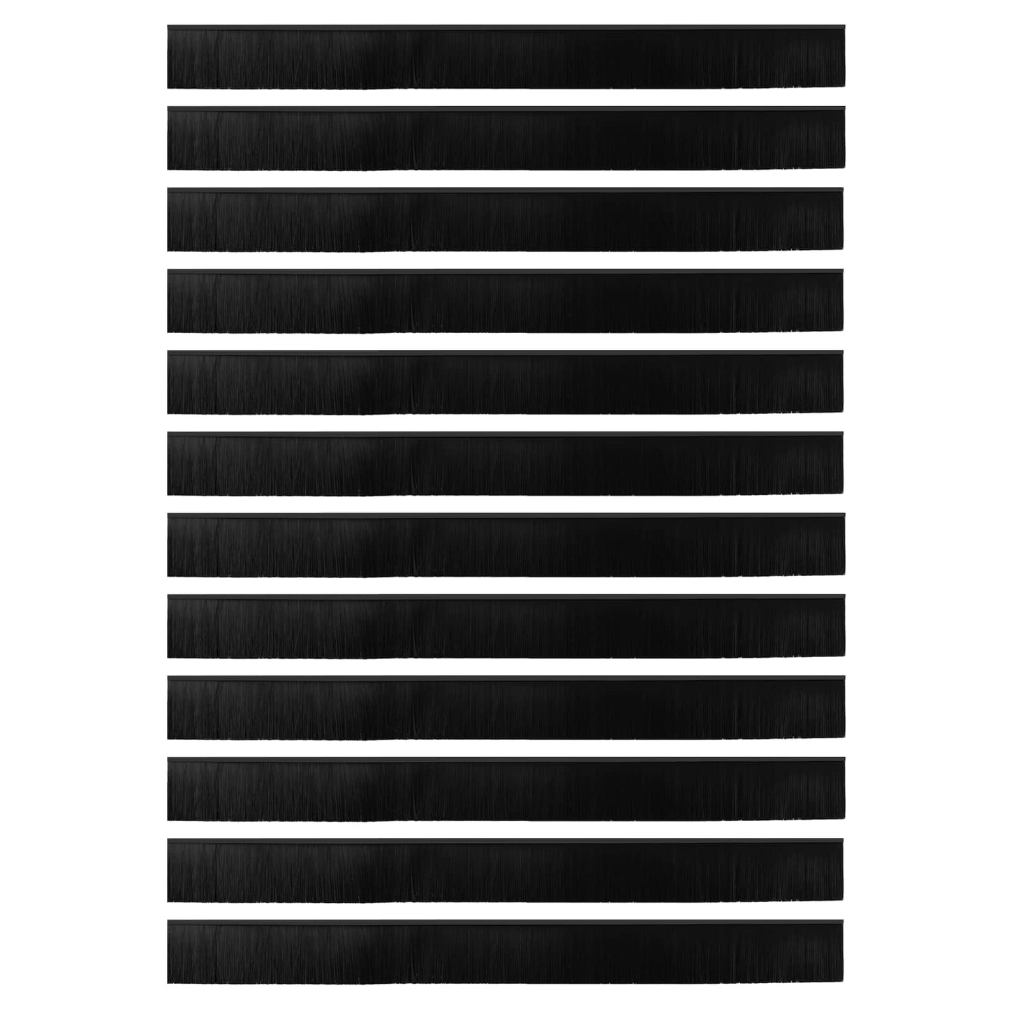 Selbstklebende Türbürstendichtungen 12 Stk. Schwarz 100 cm