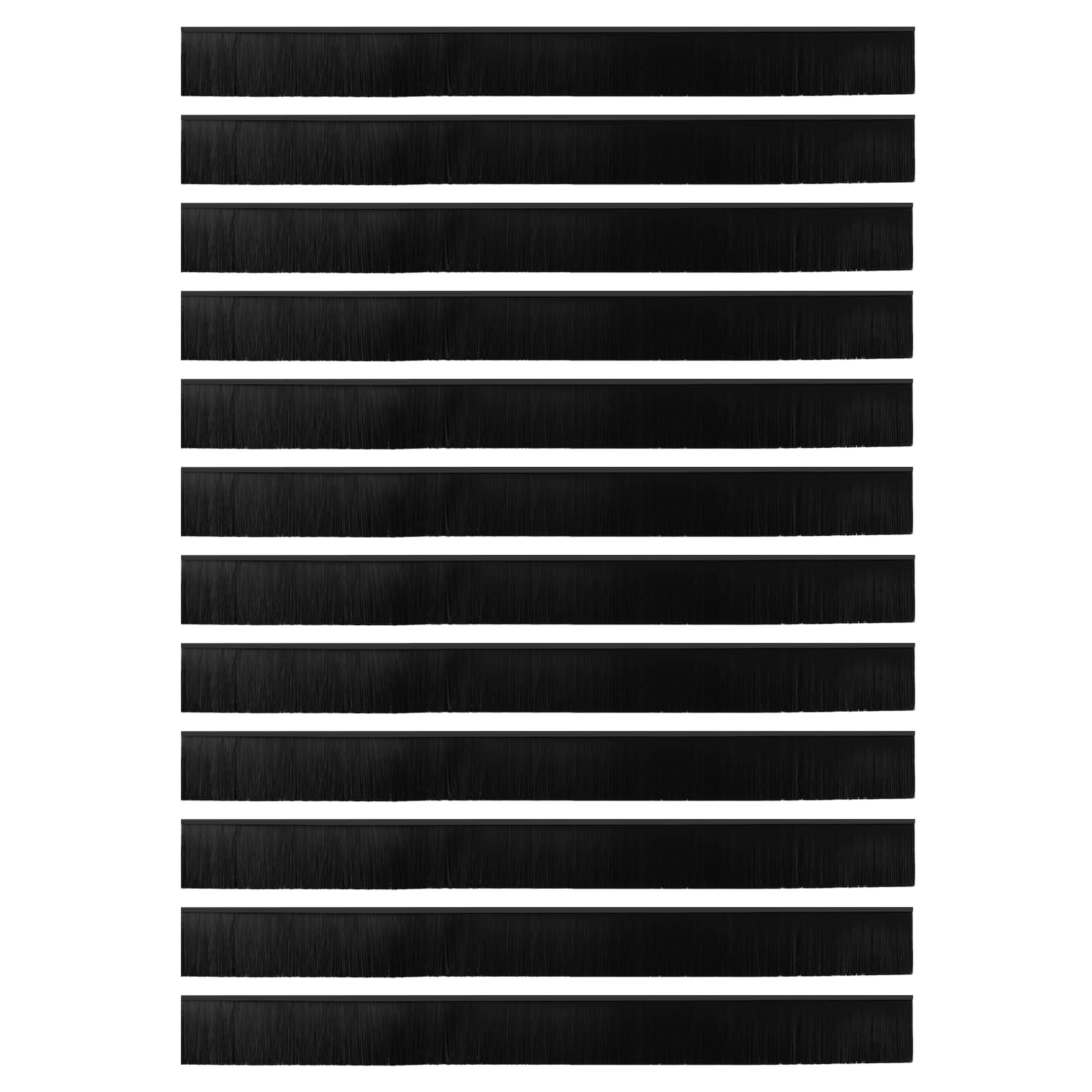 Selbstklebende Türbürstendichtungen 12 Stk. Schwarz 100 cm