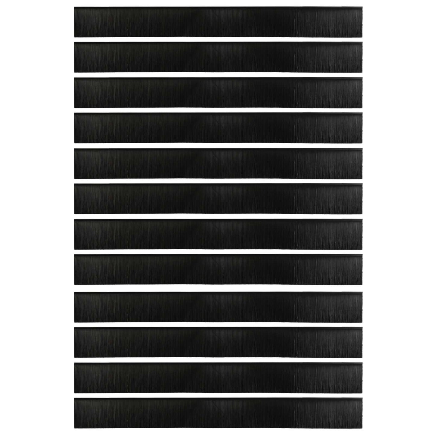 Selbstklebende Türbürstendichtungen 12 Stk. Schwarz 100 cm