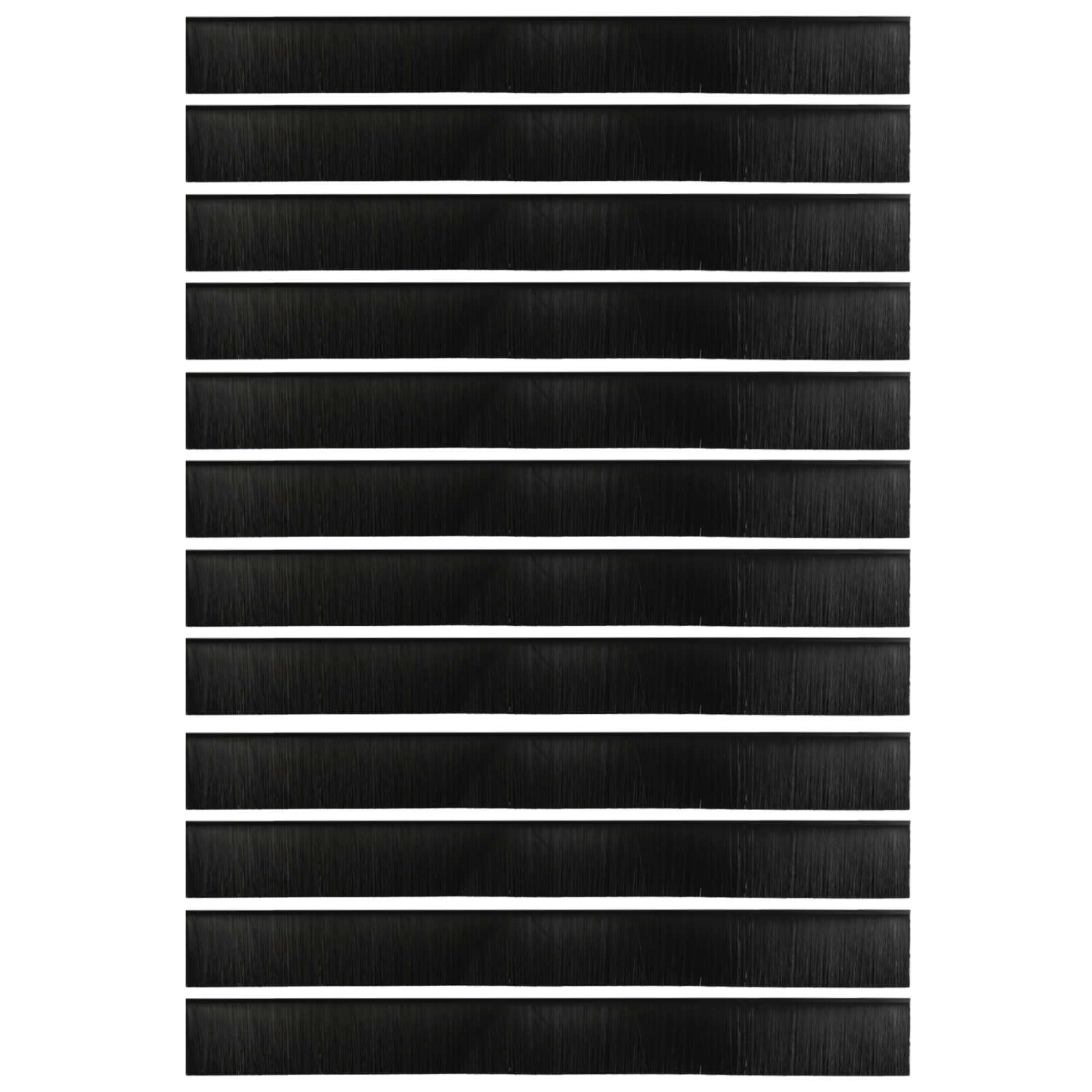 Selbstklebende Türbürstendichtungen 12 stk. Schwarz 100 cm