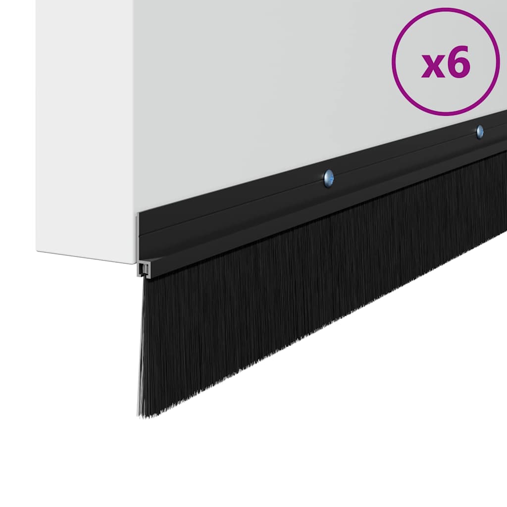 Aufsteck Türbürstendichtungen 6 Stk. 100 cm Aluminiumlegierung