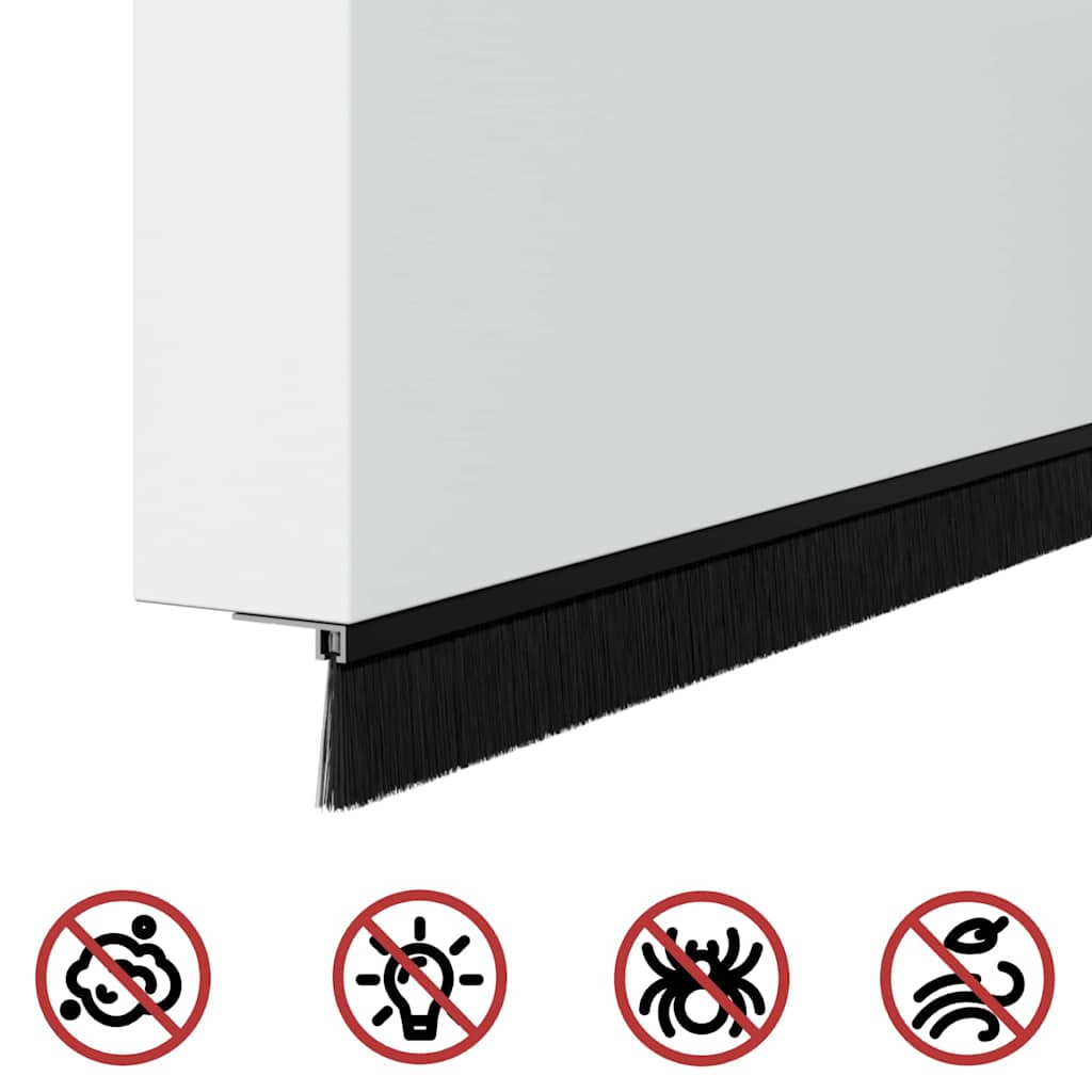 Aufsteck Türbürstendichtungen 6 Stk. 100 cm Aluminiumlegierung
