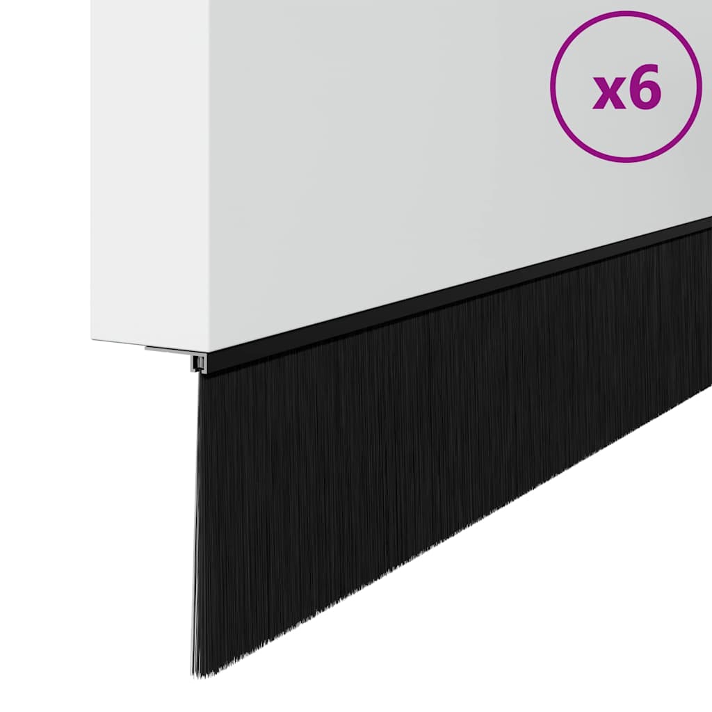 Aufsteck Türbürstendichtungen 6 Stk. 100 cm Aluminiumlegierung