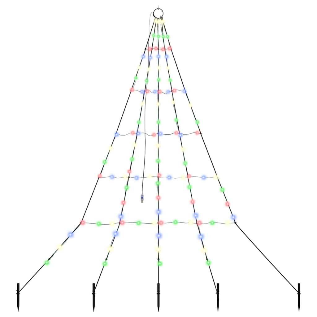LED Weihnachtsbaum mit Erdspießen Mehrfarbig 182 cm Metall