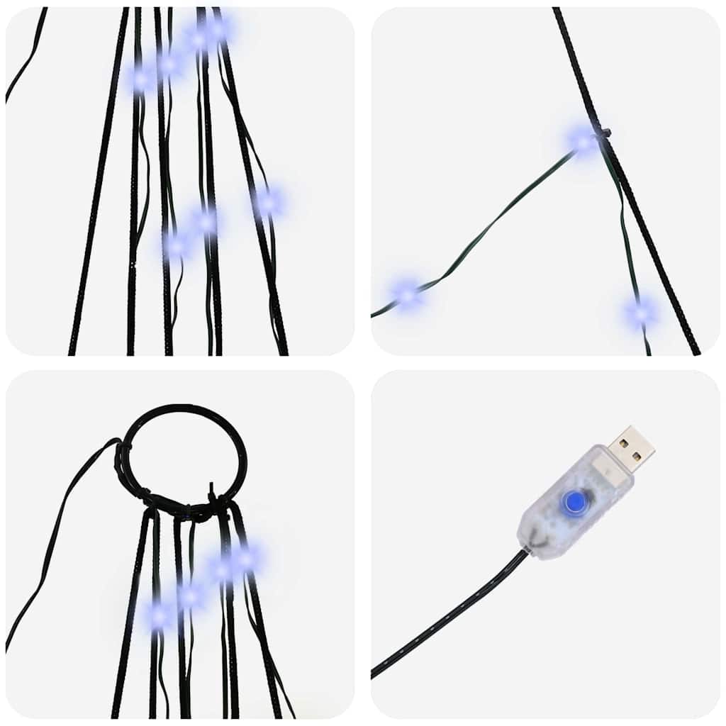 LED Weihnachtsbaum mit Erdspießen Blau 182 cm Metall