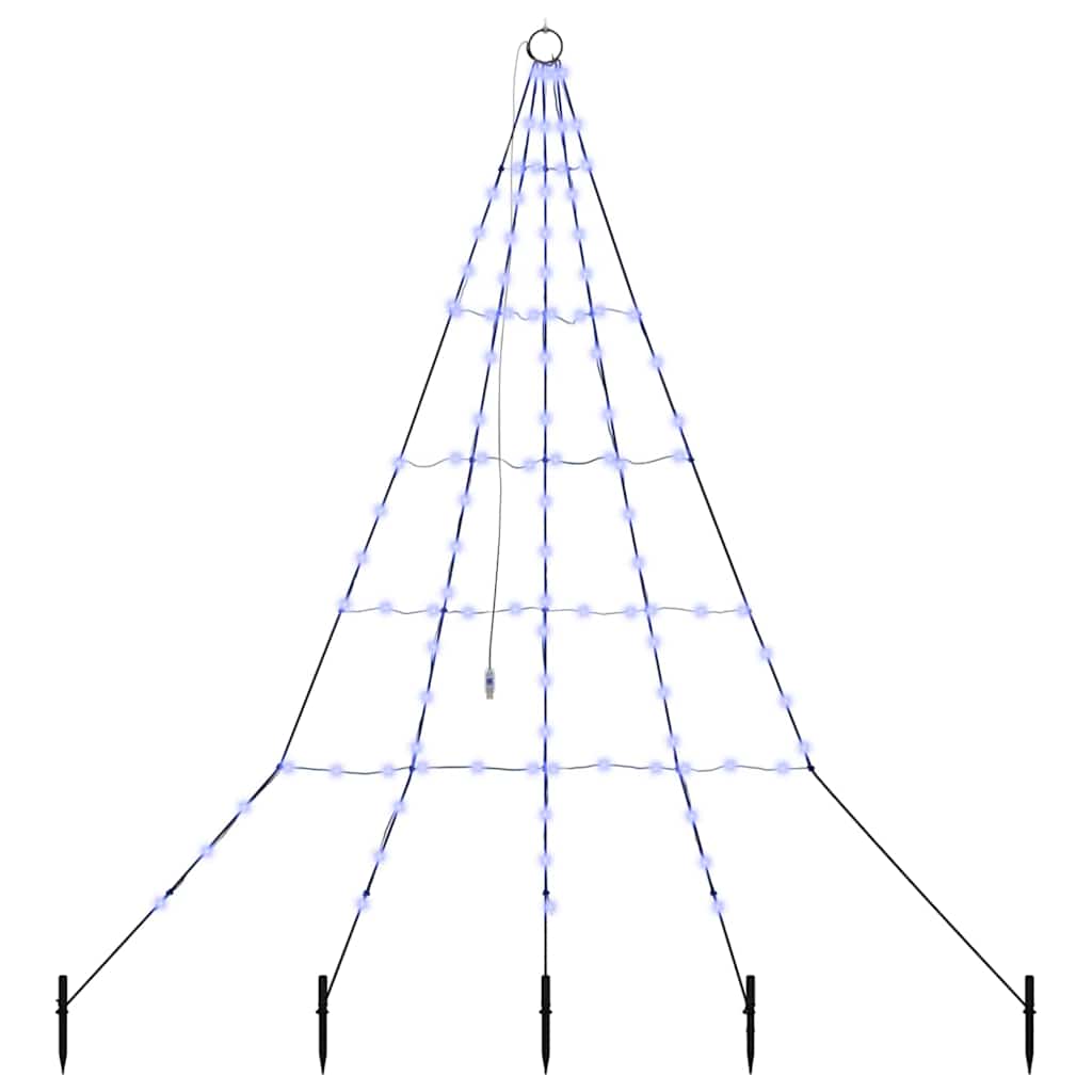 LED Weihnachtsbaum mit Erdspießen Blau 182 cm Metall