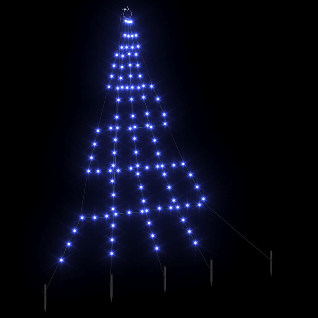 LED Weihnachtsbaum mit Erdspießen Blau 182 cm Metall