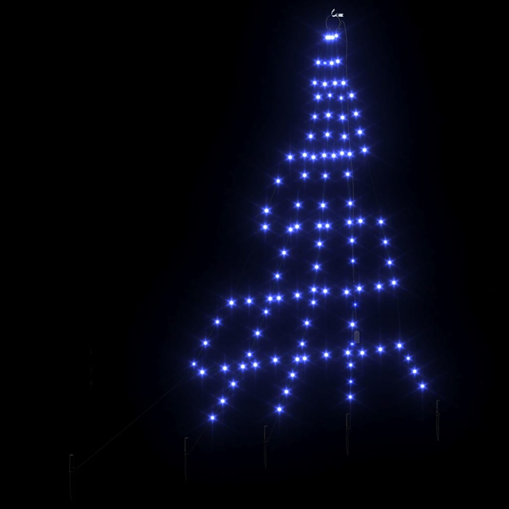LED Weihnachtsbaum mit Erdspießen Blau 182 cm Metall