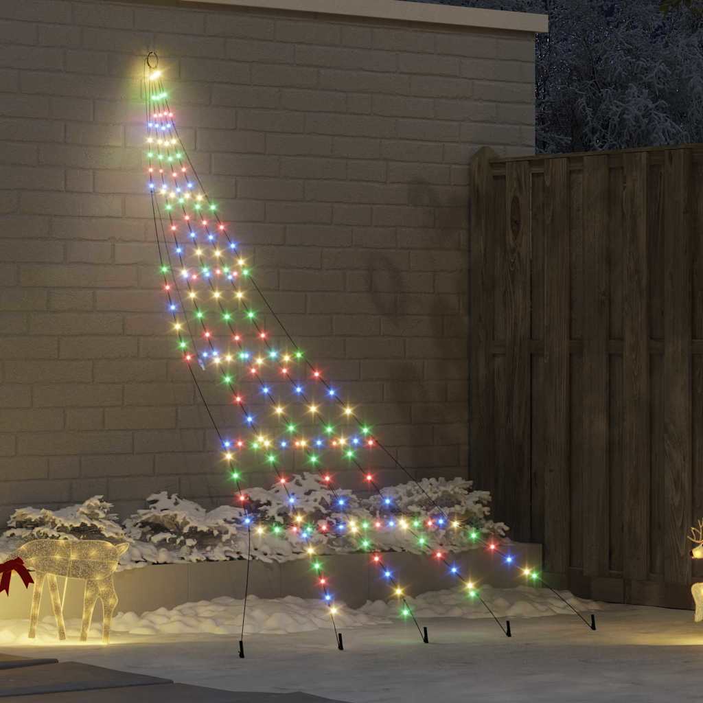 LED Weihnachtsbaum mit Erdspießen Mehrfarbig 306 cm Metall