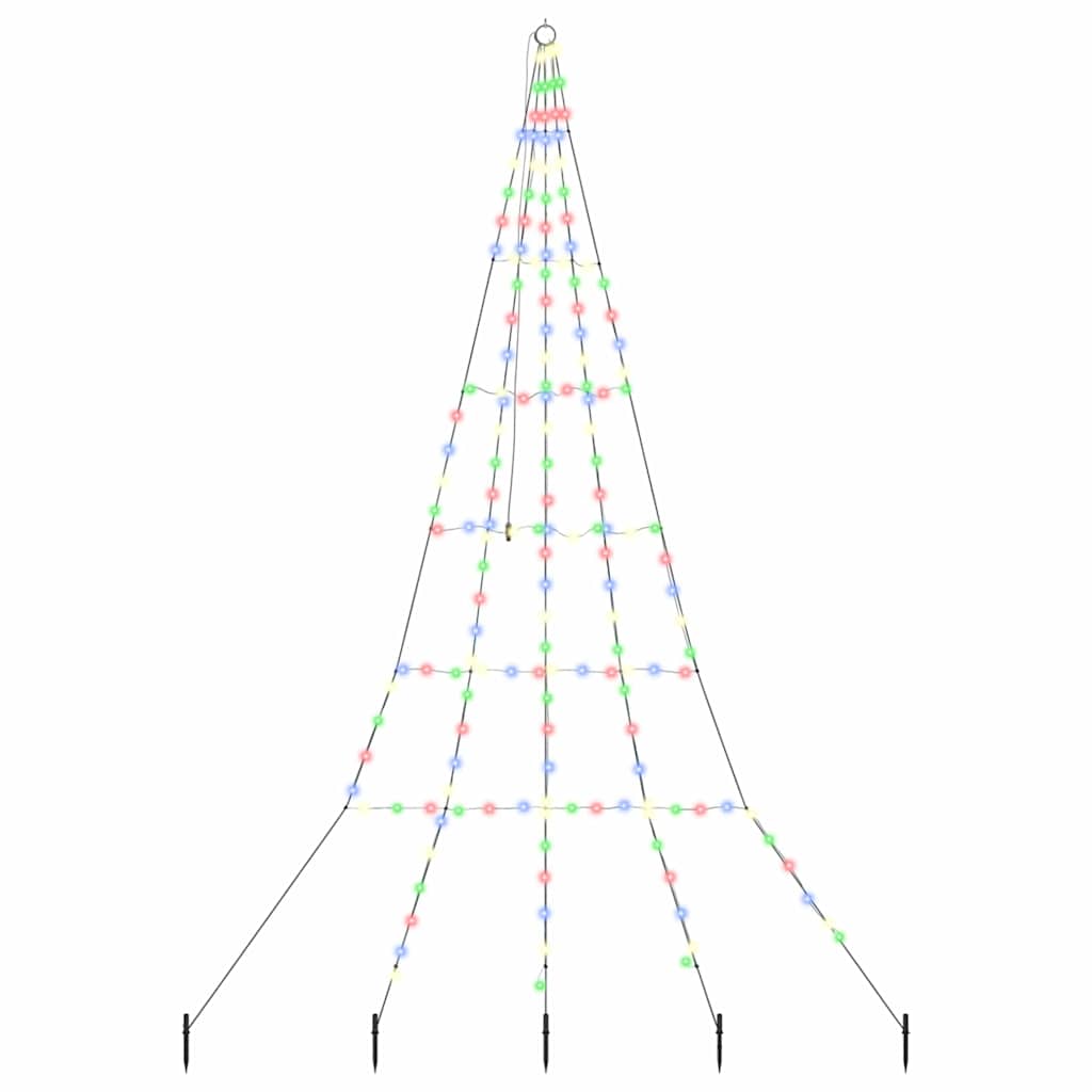 LED Weihnachtsbaum mit Erdspießen Mehrfarbig 306 cm Metall