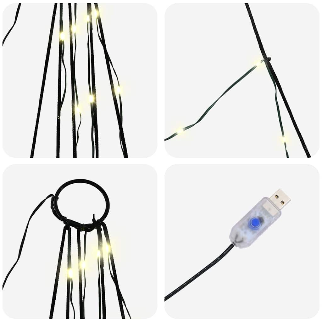 LED Weihnachtsbaum mit Erdspießen Warmes Weiß 511 cm Metall