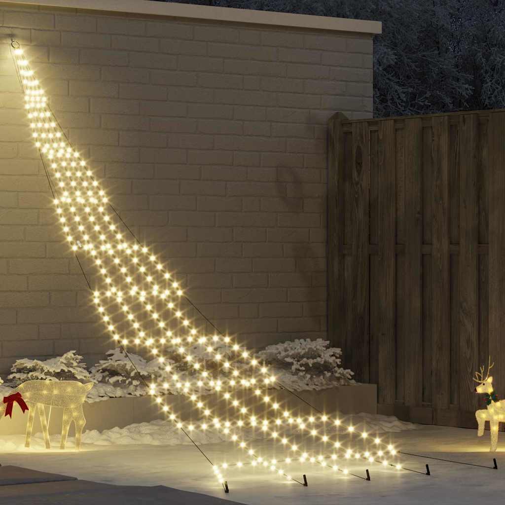 LED Weihnachtsbaum mit Erdspießen Warmes Weiß 511 cm Metall