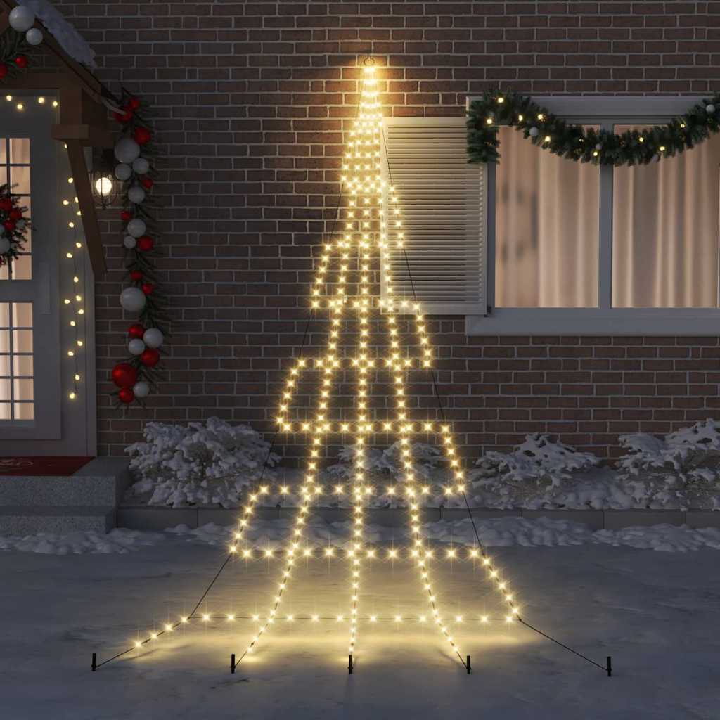 LED Weihnachtsbaum mit Erdspießen Warmes Weiß 511 cm Metall