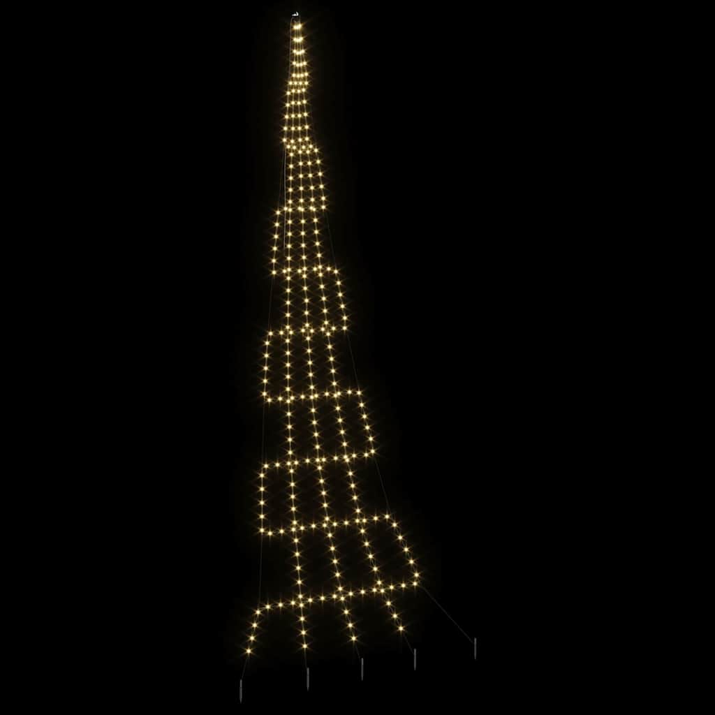 LED Weihnachtsbaum mit Erdspießen Warmes Weiß 511 cm Metall
