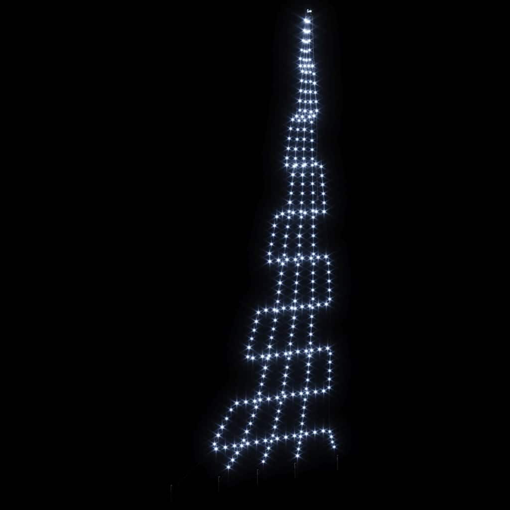 LED Weihnachtsbaum mit Erdspießen Kaltweiß 511 cm Metall