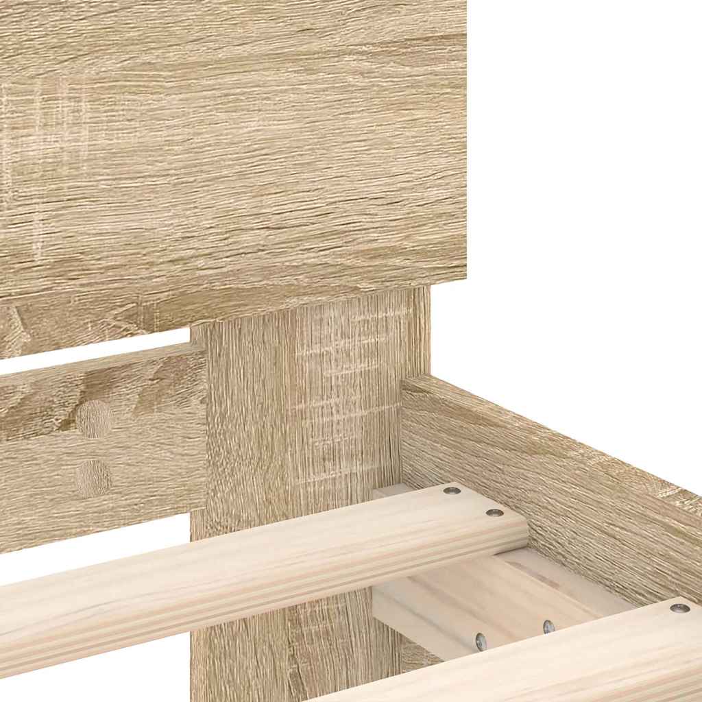 Bettgestell mit Kopfteil Sonoma 137 x 190 cm Holzwerkstoff