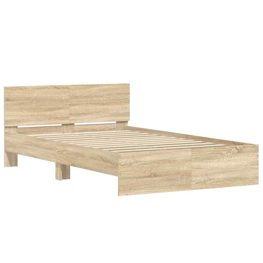 Bettgestell mit Kopfteil Sonoma 137 x 190 cm Holzwerkstoff
