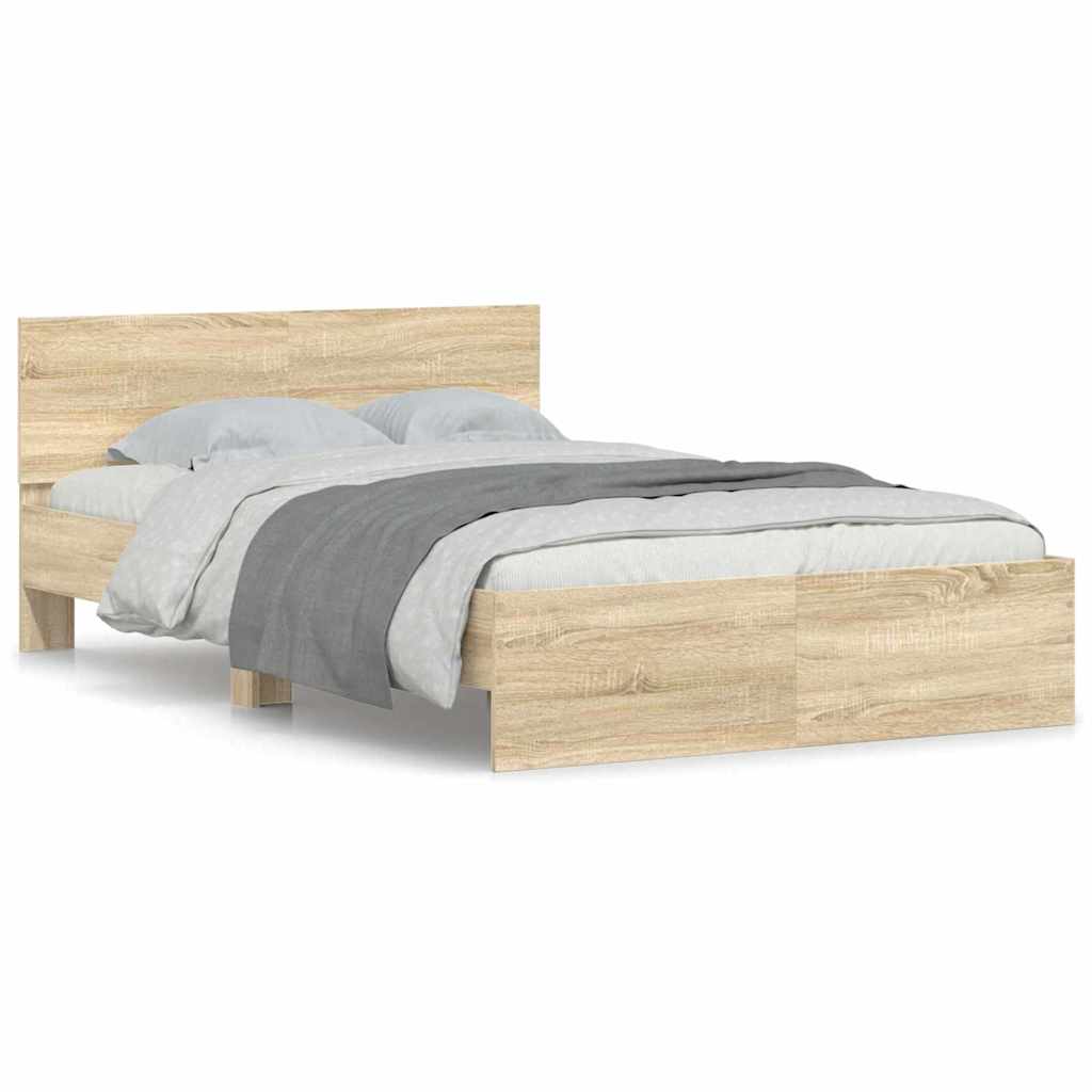 Bettgestell mit Kopfteil Sonoma 137 x 190 cm Holzwerkstoff