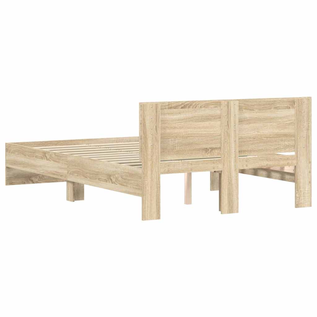 Bettgestell mit Kopfteil Sonoma 137 x 190 cm Holzwerkstoff