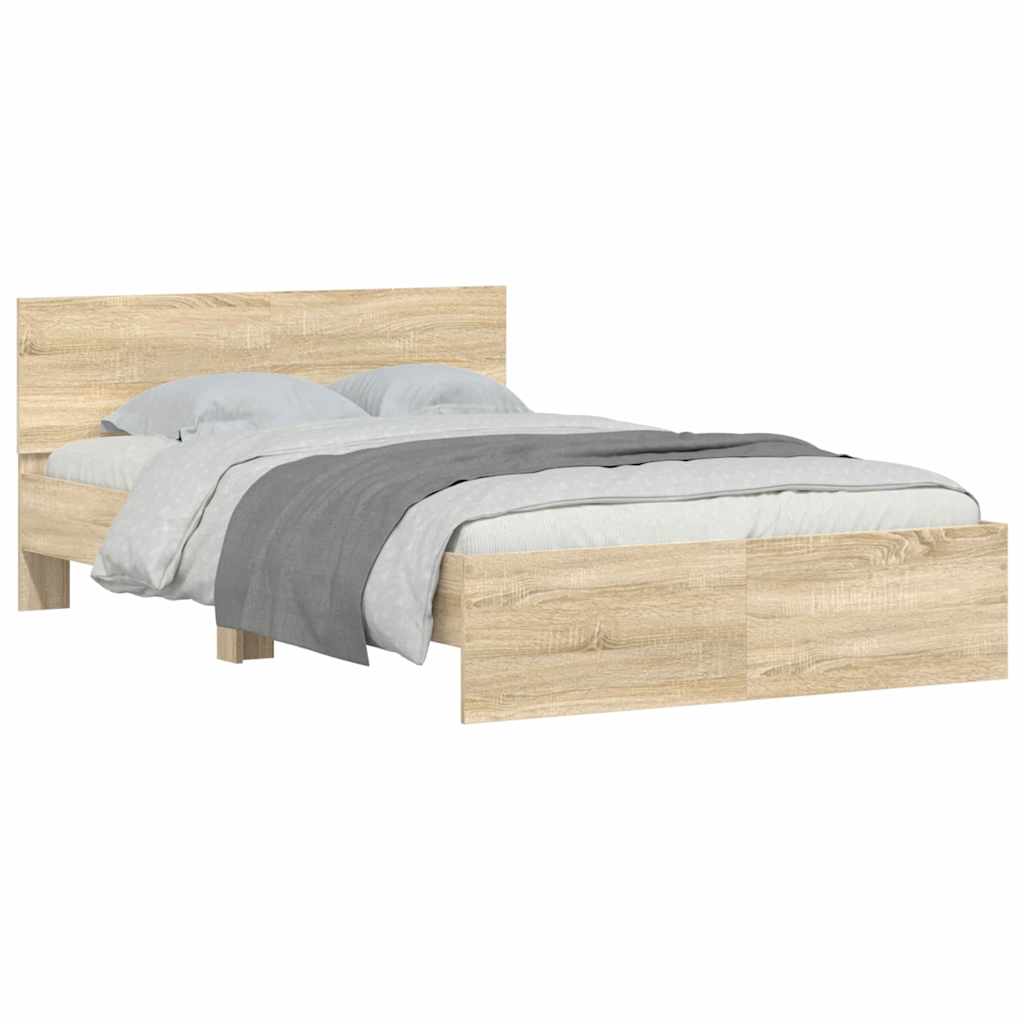 Bettgestell mit Kopfteil Sonoma 137 x 190 cm Holzwerkstoff