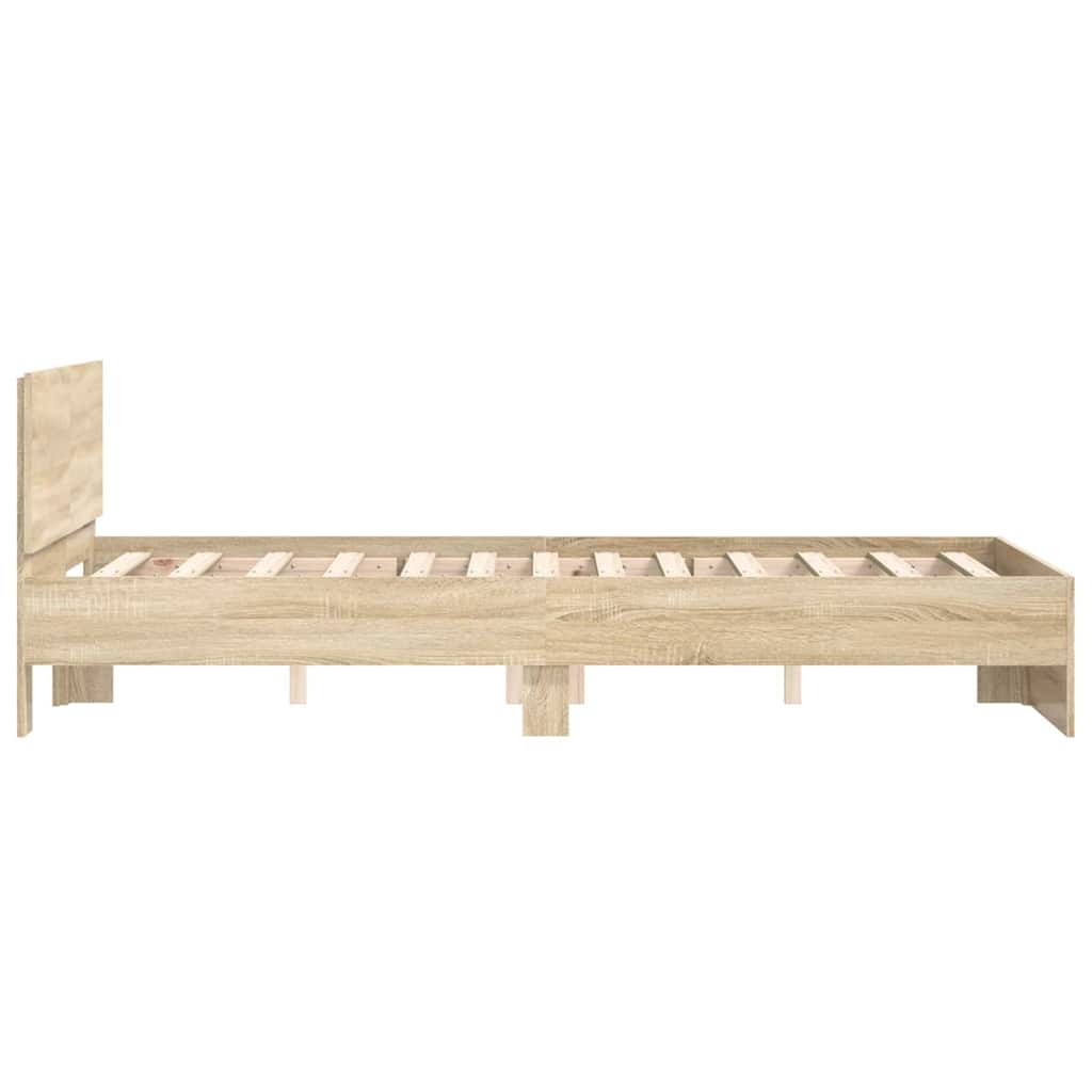 Bettgestell mit Kopfteil Sonoma 137 x 190 cm Holzwerkstoff