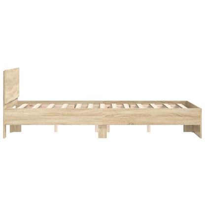 Bettgestell mit Kopfteil Sonoma 137 x 190 cm Holzwerkstoff
