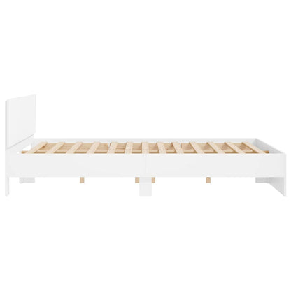 Bettgestell mit Kopfteil Weiß 137 x 190 cm Holzwerkstoff