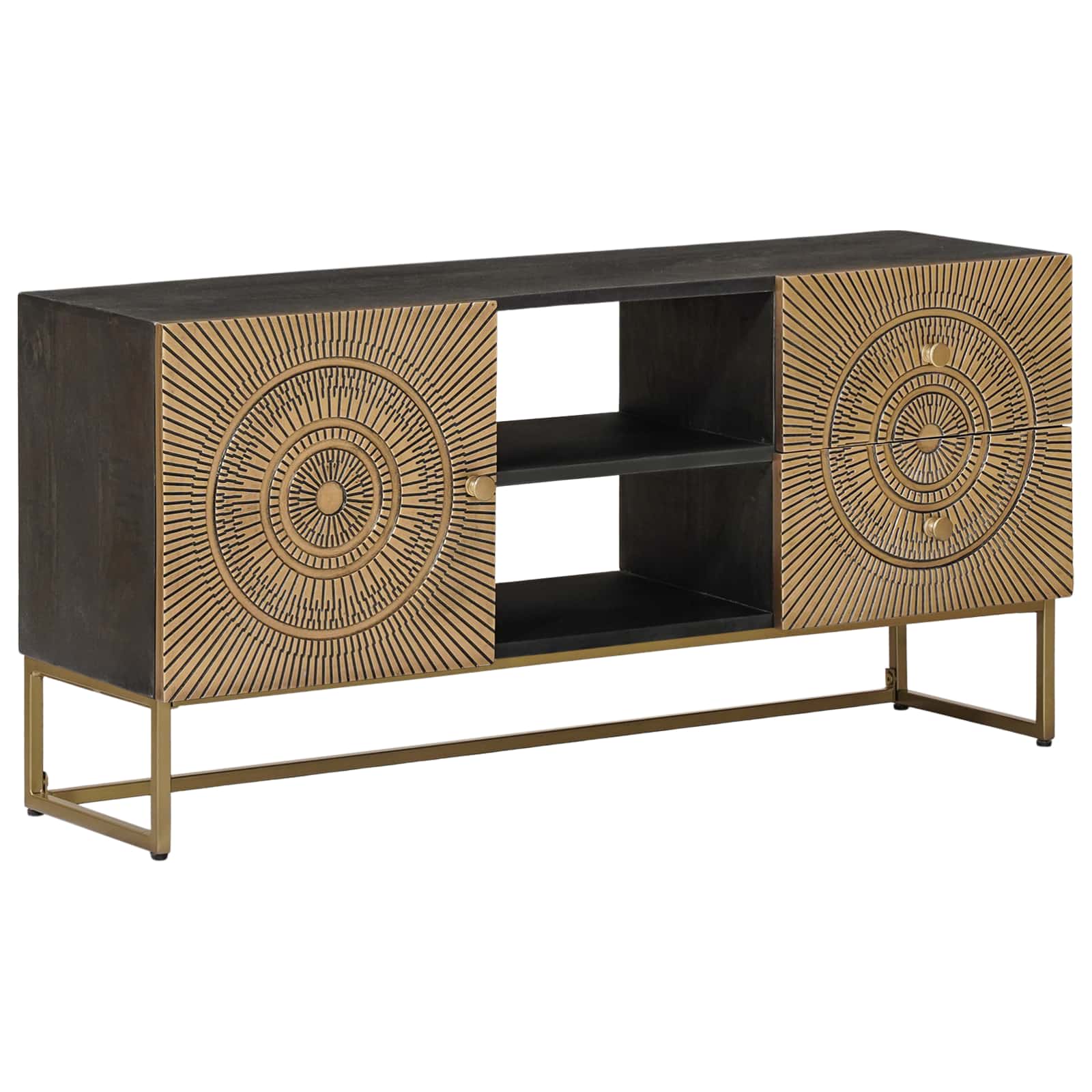 TV-Schränk mit Schubladen mit Regal Messing 105 x 30 x 50 cm