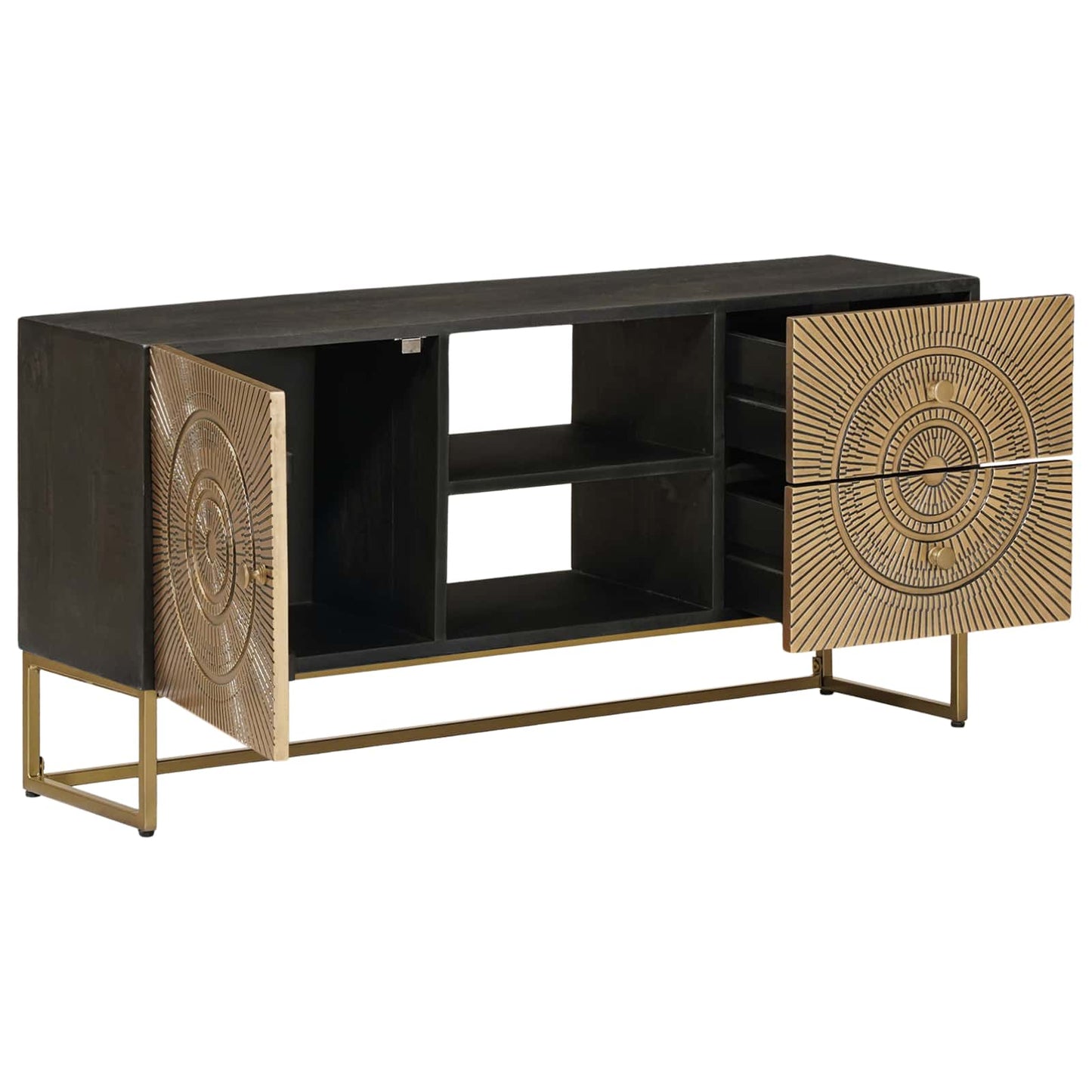 TV-Schränk mit Schubladen mit Regal Messing 105 x 30 x 50 cm