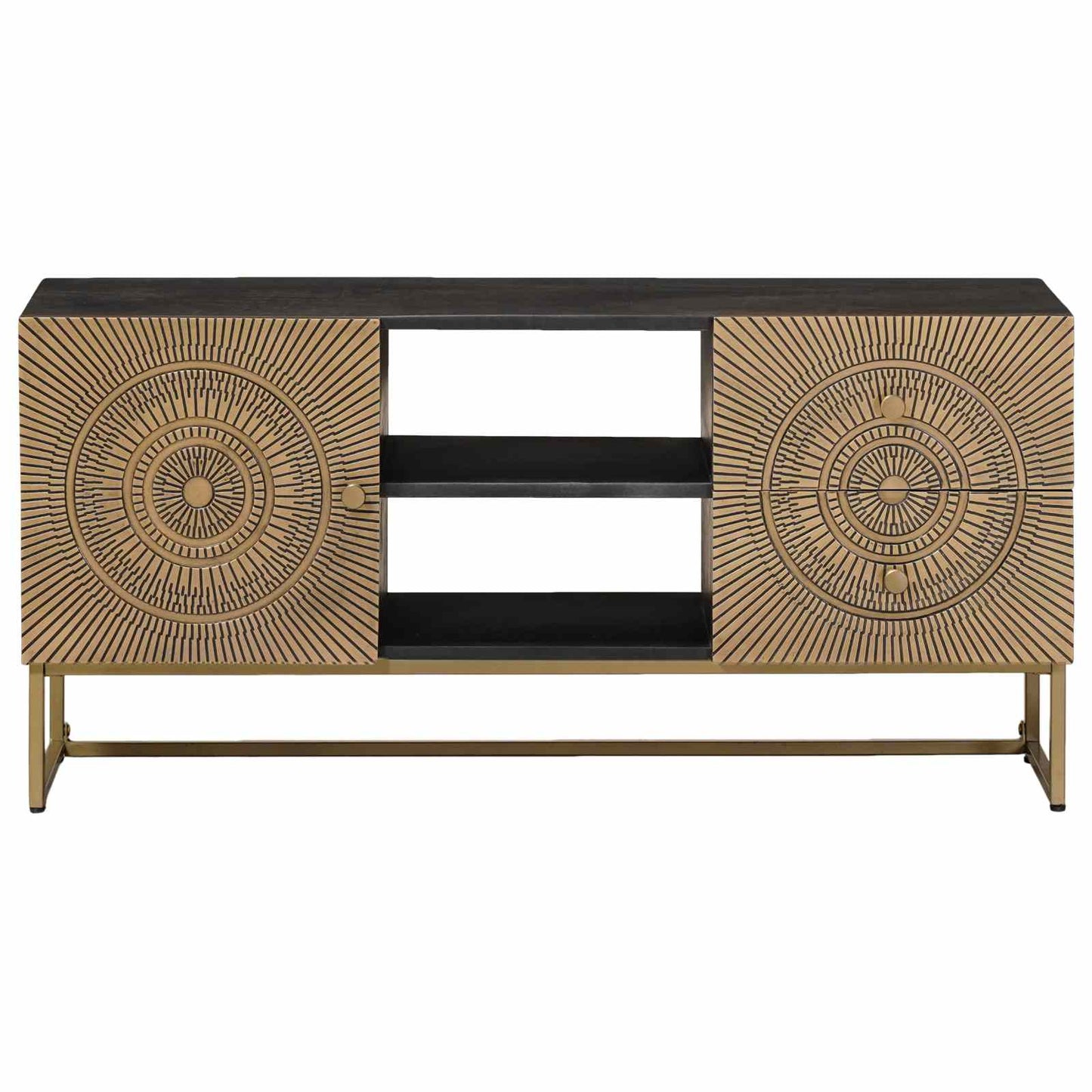 TV-Schränk mit Schubladen mit Regal Messing 105 x 30 x 50 cm