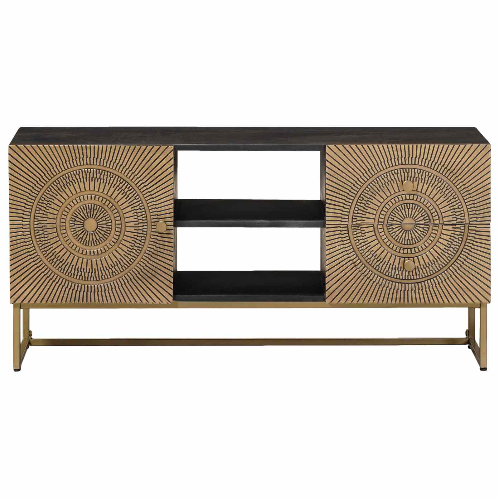 TV-Schränk mit Schubladen mit Regal Messing 105 x 30 x 50 cm