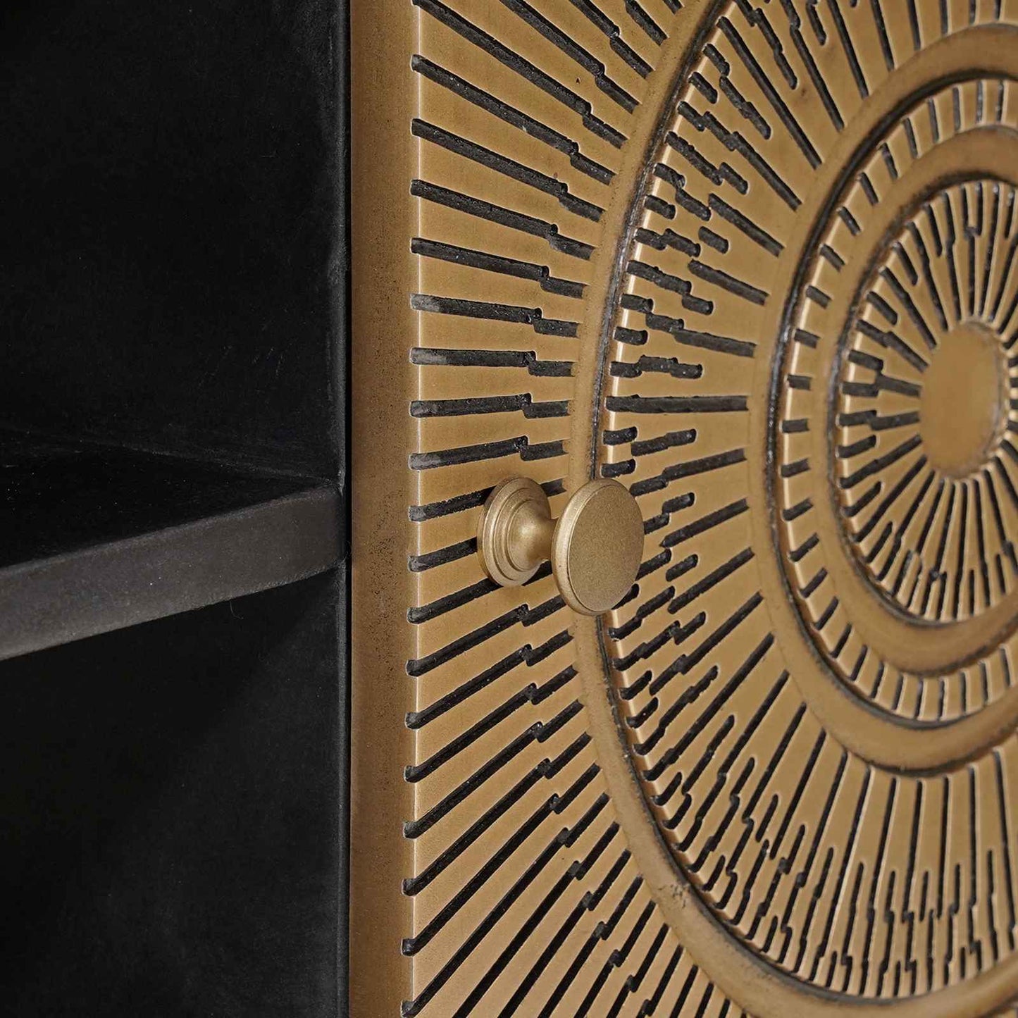 TV-Schränk mit Regal mit Speicher Messing 105 x 30 x 35 cm