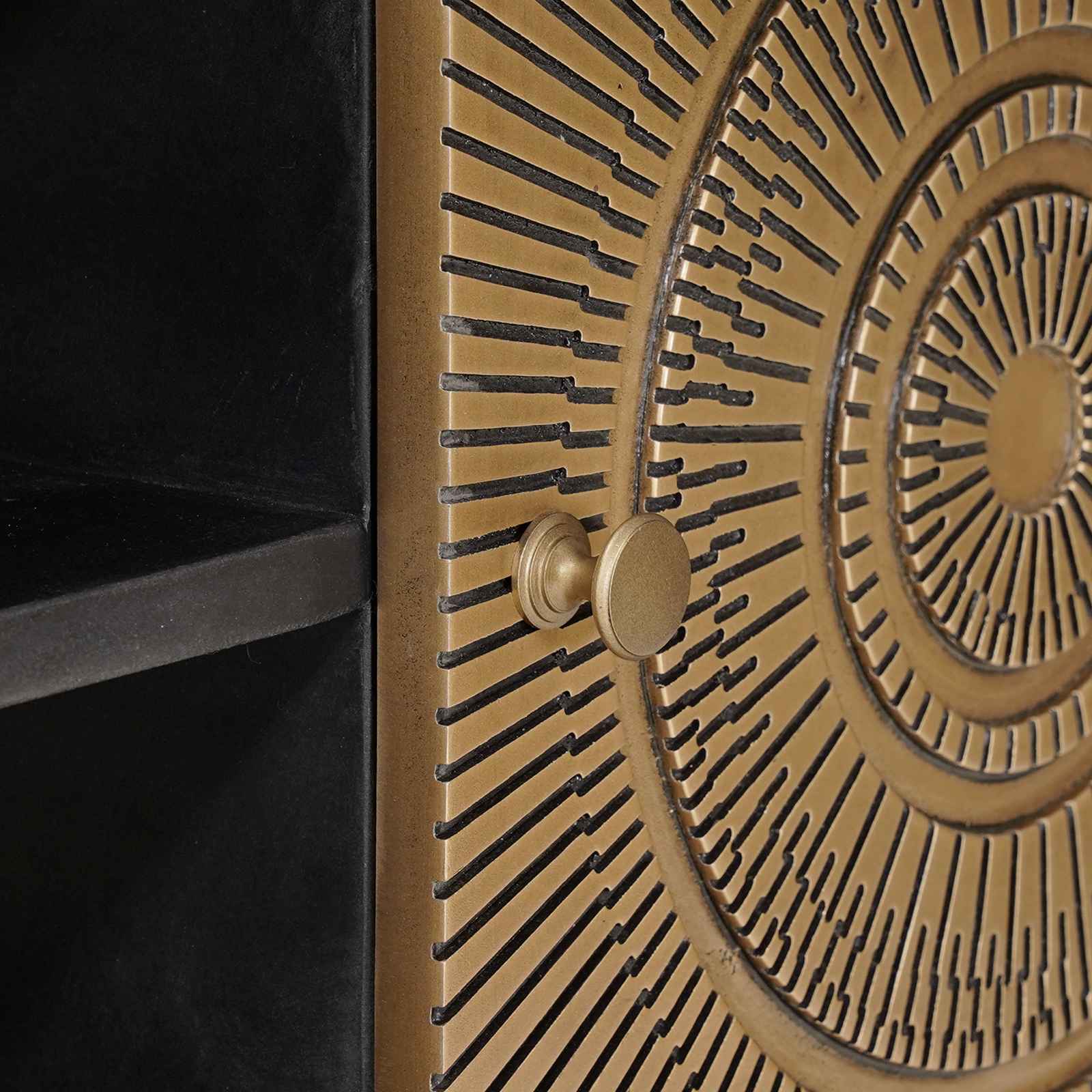 TV-Schränk mit Regal mit Speicher Messing 105 x 30 x 35 cm