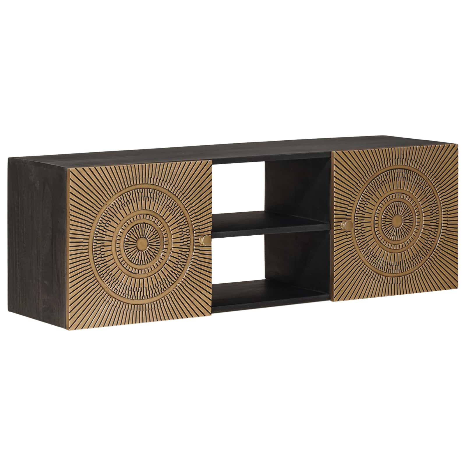 TV-Schränk mit Regal mit Speicher Messing 105 x 30 x 35 cm