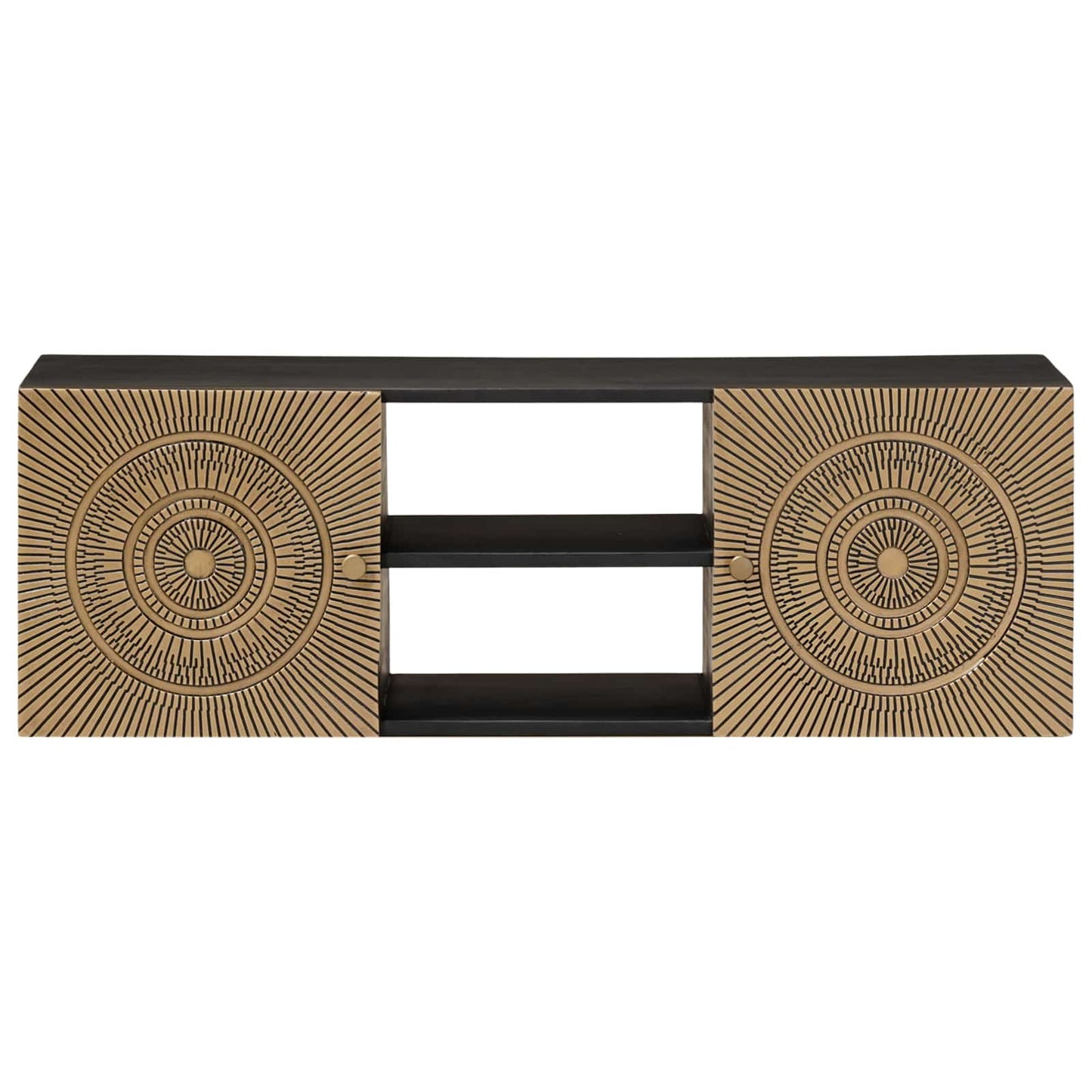 TV-Schränk mit Regal mit Speicher Messing 105 x 30 x 35 cm
