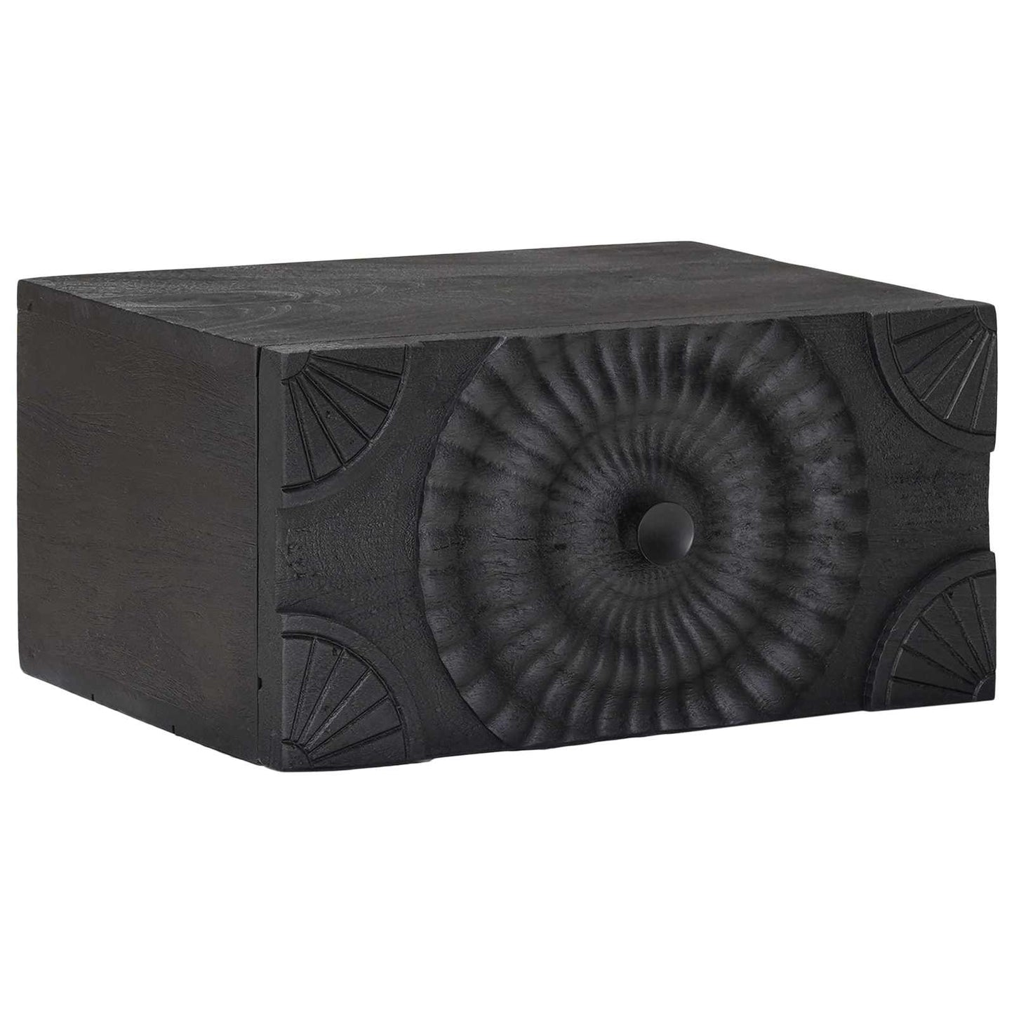 Handgefertigter Nachttisch Schwarz 40 x 30 x 20 cm