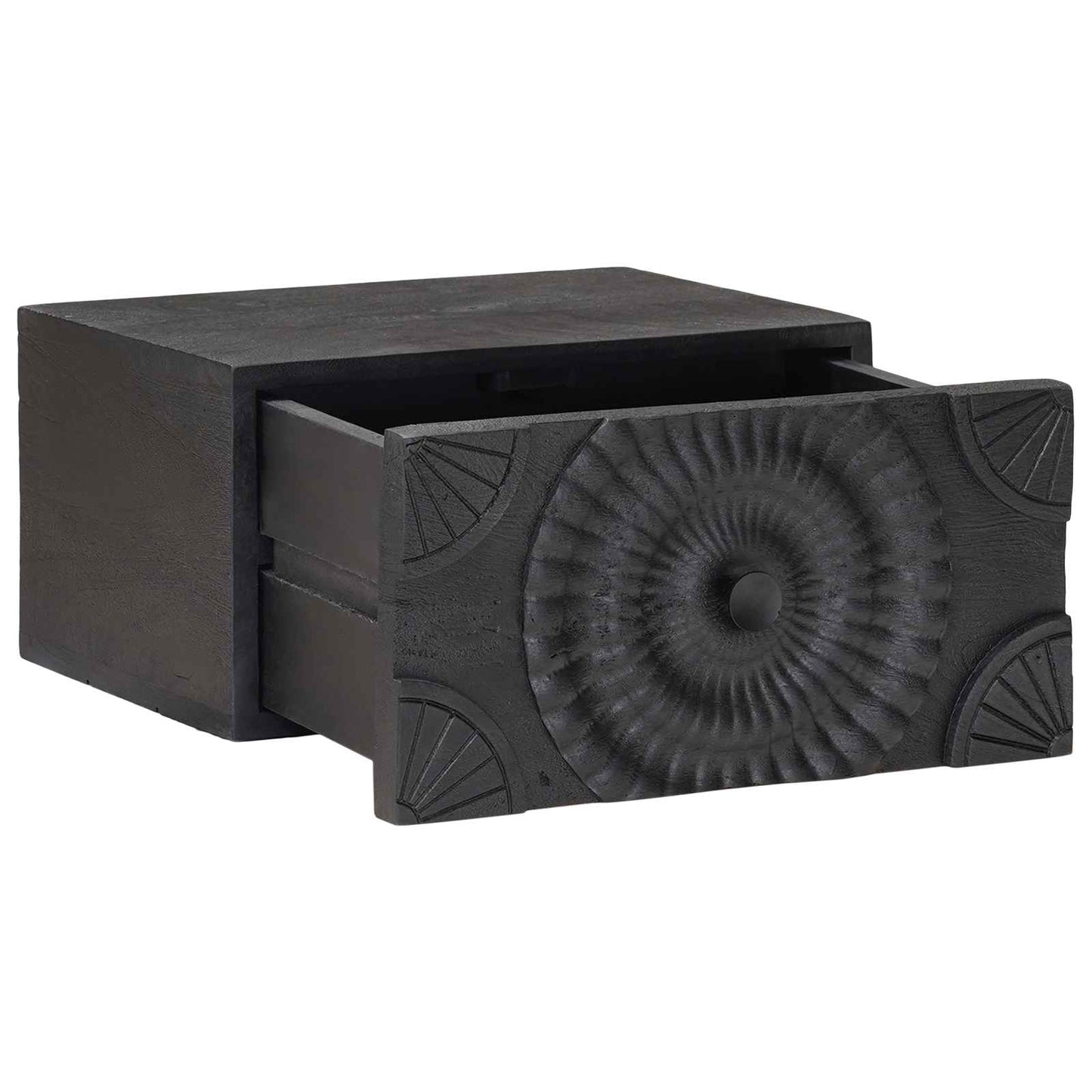 Handgefertigter Nachttisch Schwarz 40 x 30 x 20 cm