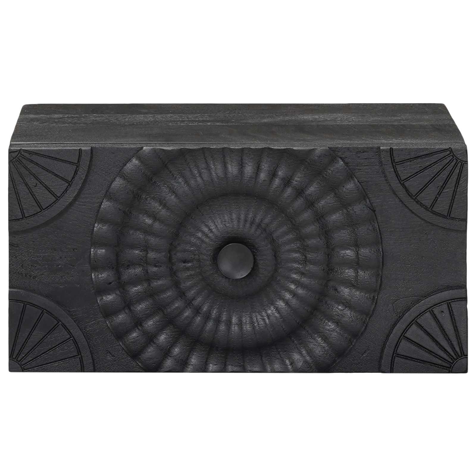 Handgefertigter Nachttisch Schwarz 40 x 30 x 20 cm