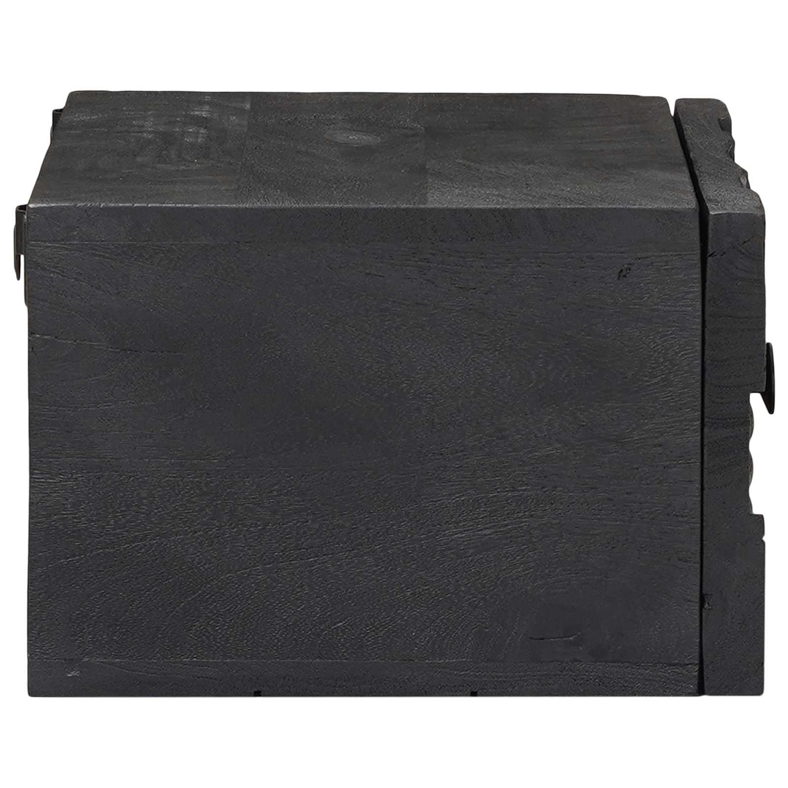 Handgefertigter Nachttisch Schwarz 40 x 30 x 20 cm