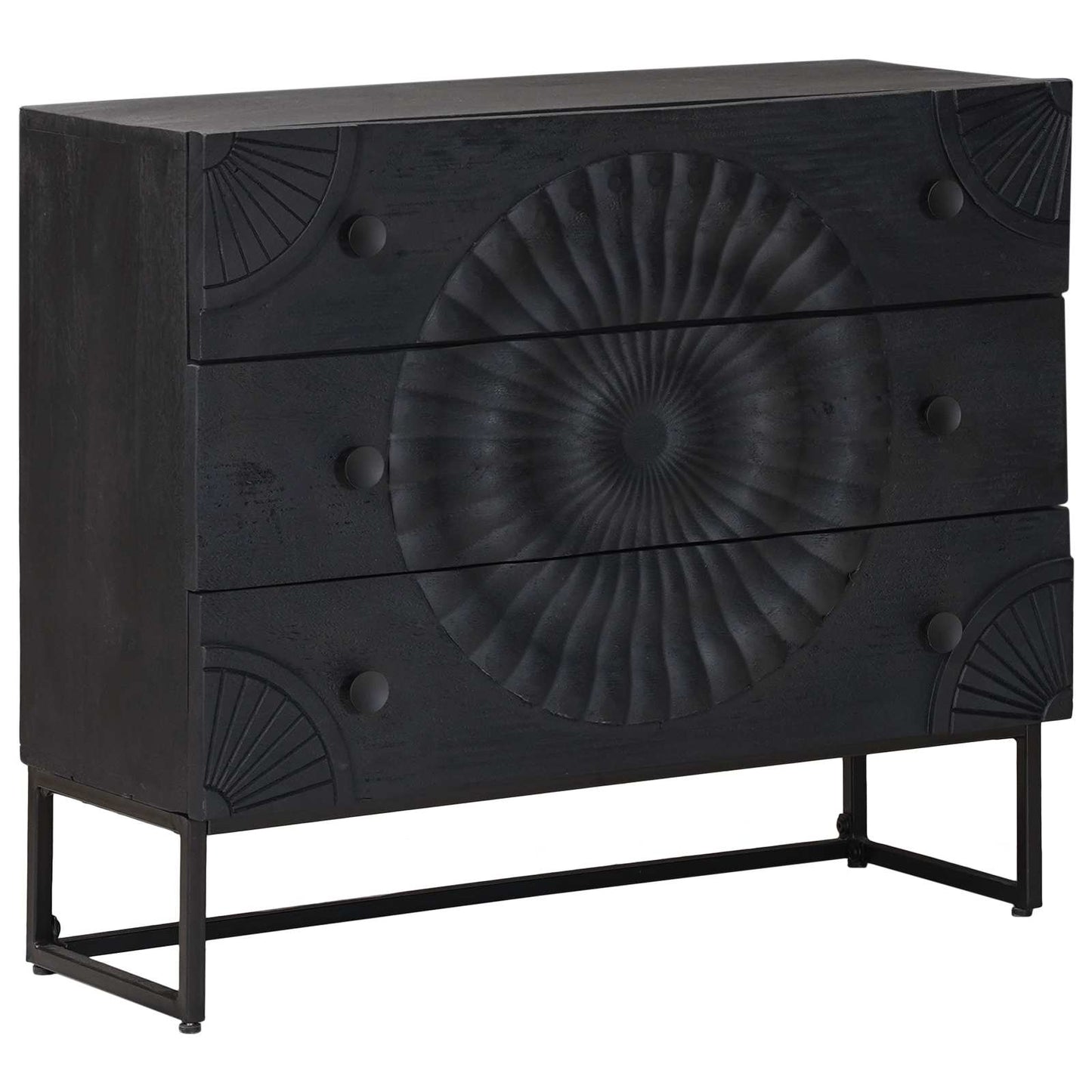 Schubladenschrank Schwarz 75 x 30 x 65 cm