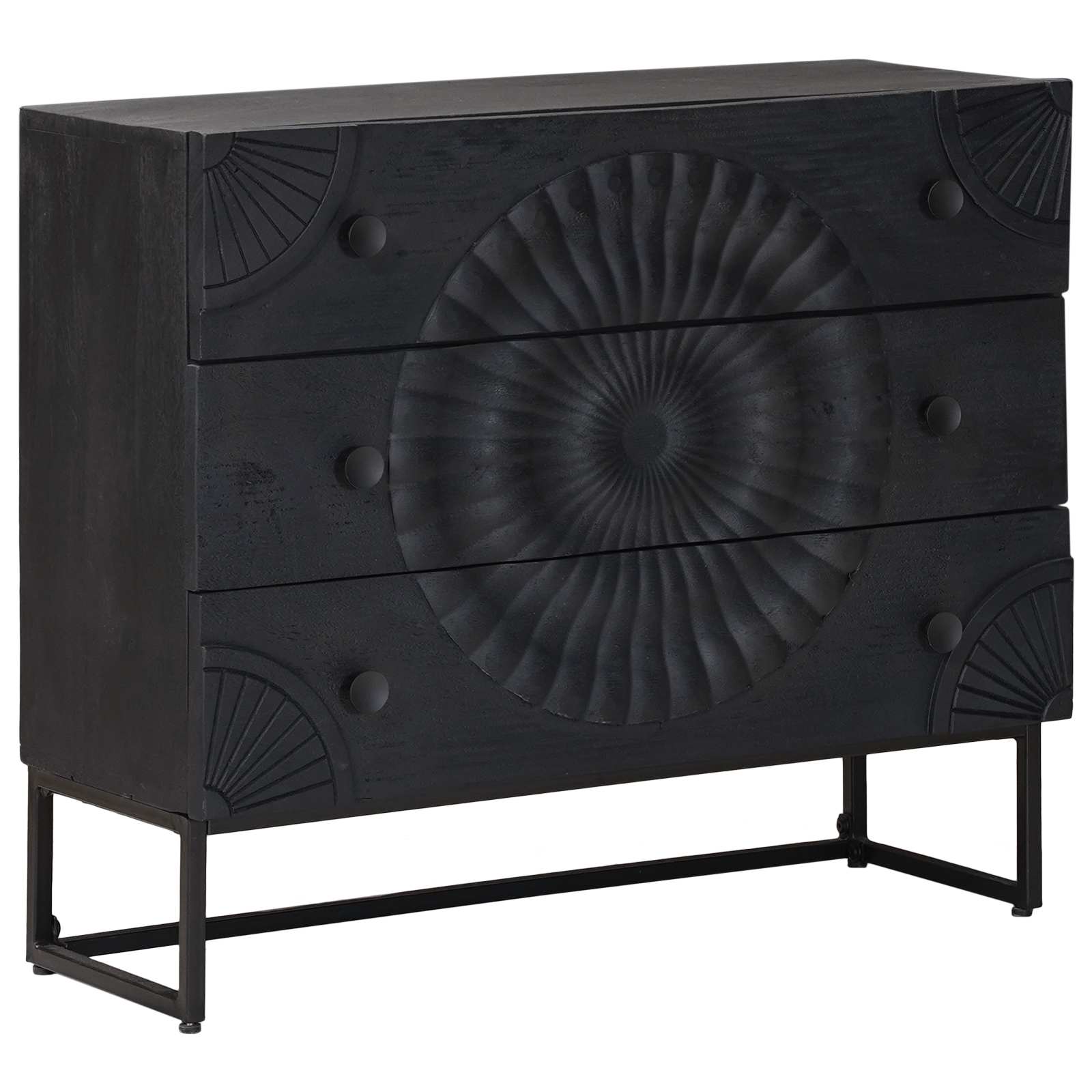 Schubladenschrank Schwarz 75 x 30 x 65 cm