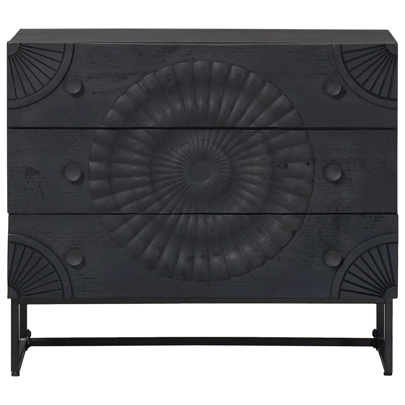 Schubladenschrank Schwarz 75 x 30 x 65 cm