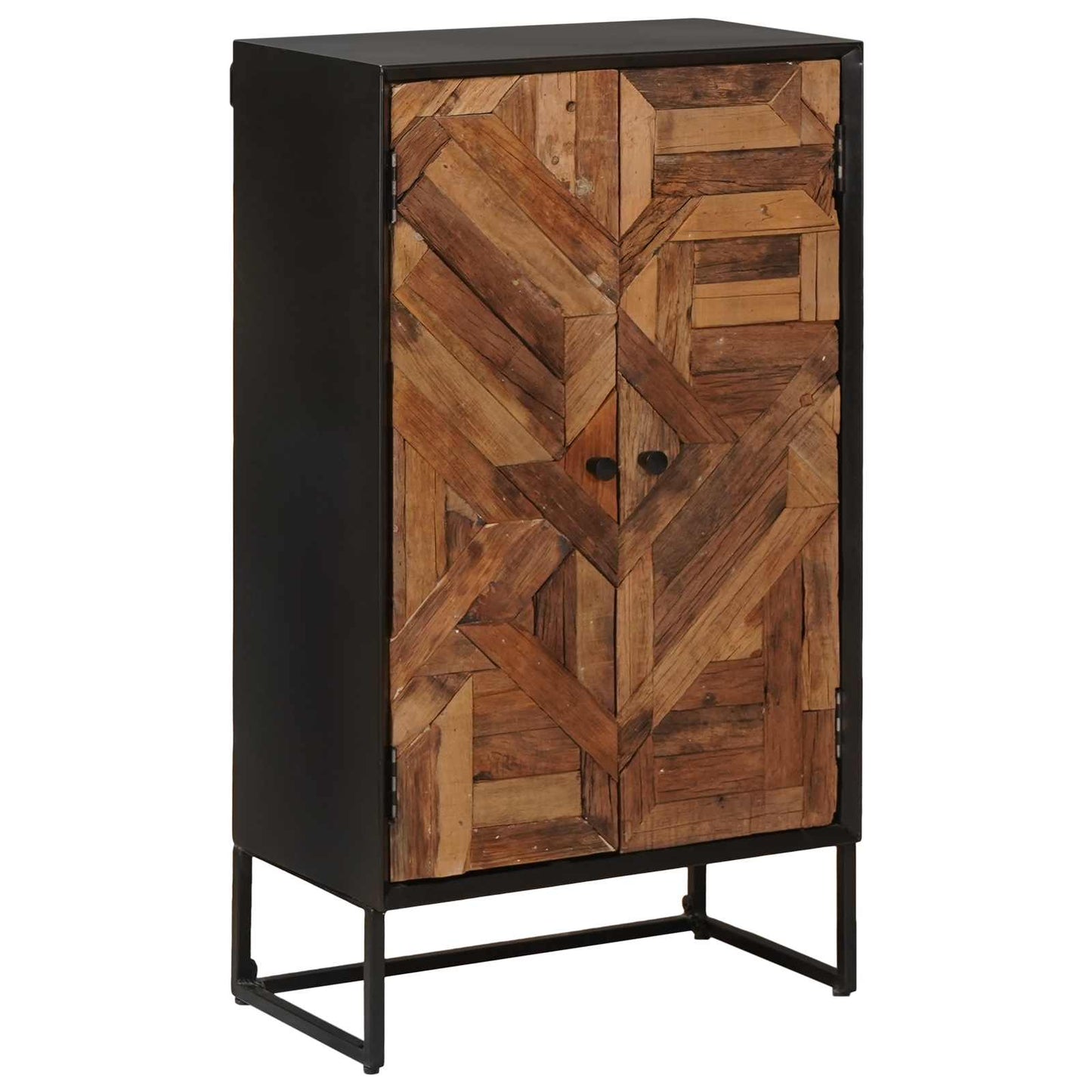 Highboard 53 x 30 x 95 cm Massiv Holz und engineered Wood