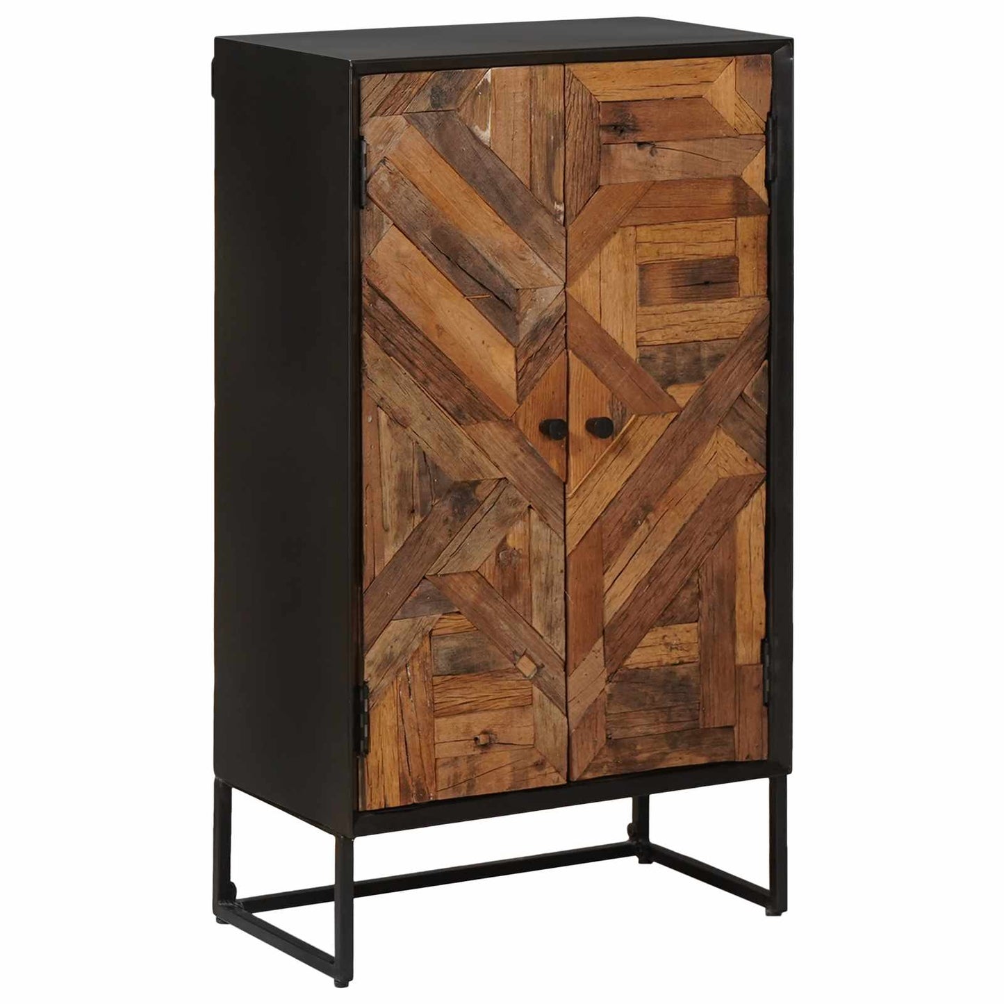 Highboard 53 x 30 x 95 cm Massiv Holz und engineered Wood