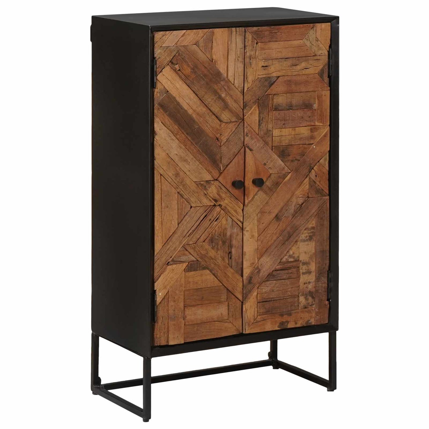 Highboard 53 x 30 x 95 cm Massiv Holz und engineered Wood