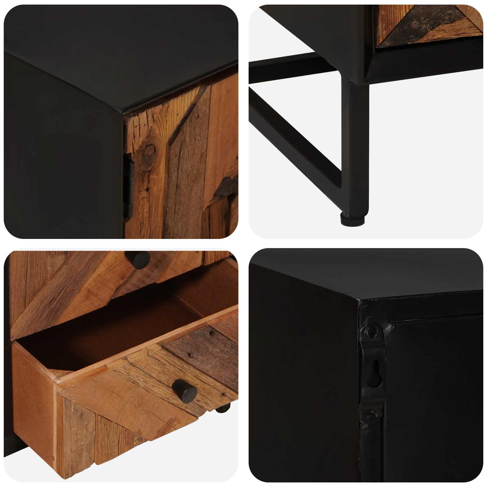 TV-Schränk 105 x 30 x 40 cm Massiv Holz und engineered Wood