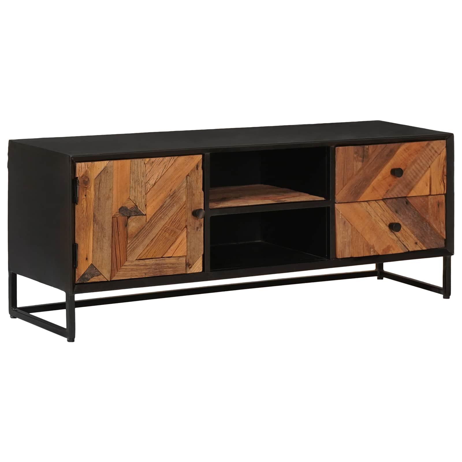 TV-Schränk 105 x 30 x 40 cm Massiv Holz und engineered Wood